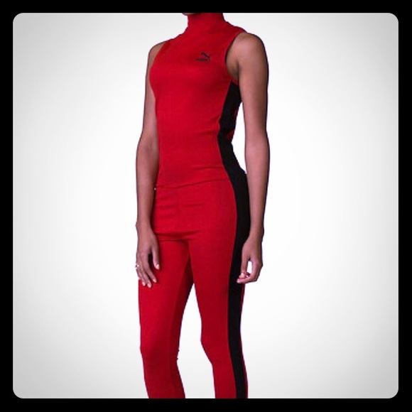 puma jumpsuit red